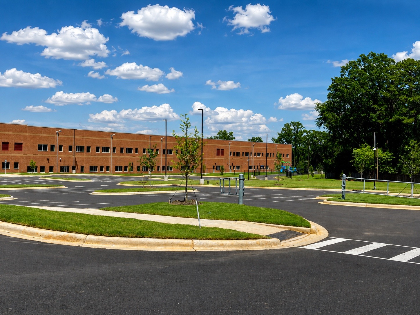 CMS Park Road Elementary School completed landscape and turf installation